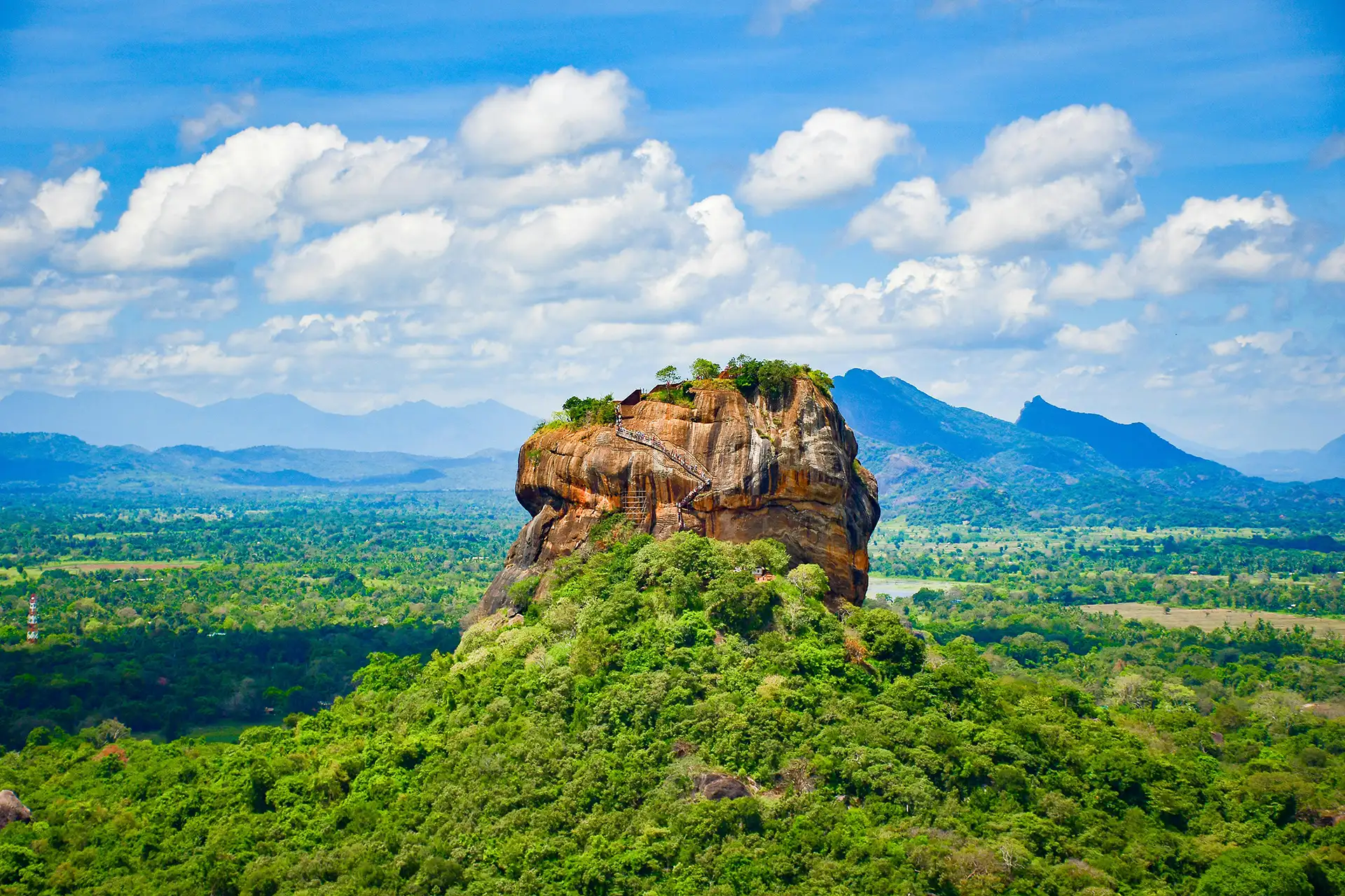 Sigiriya and green forest scenery